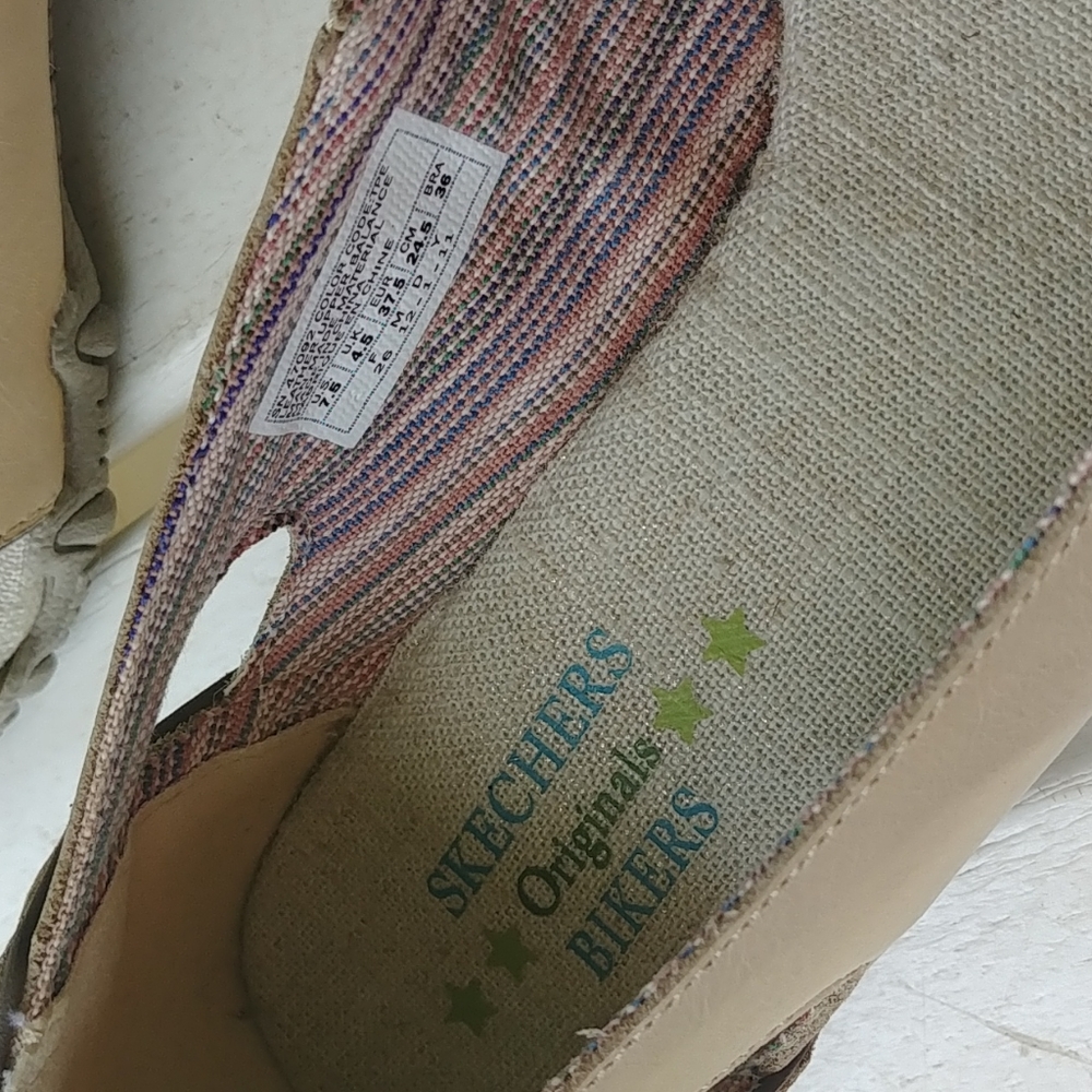 SKECHERS Bikers Open-toe Leather Flats, Sz 7.5 - Picture 4 of 6